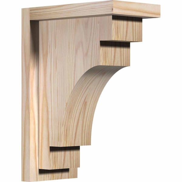 Ekena Millwork Mediterranean Smooth Corbel w/Backplate, Douglas Fir, 5 1/2"W x 10"D x 14"H COR06X10X14MED01SDF - main